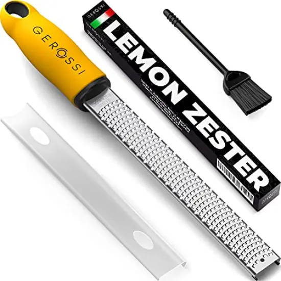 Stainless Steel Cheese and Citrus Zester Grater w/Extra Sharp Blade - Perfect for Lemons, Parmesan, Garlic, Chocolate - Spice Up any Kitchen Dish in Seconds with Your Premium Hand Held Shredder {2}