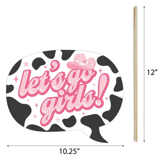 Big Dot of Happiness Last Rodeo - Pink Cowgirl Bachelorette Party Photo Booth Props Kit - 20 Count {7}