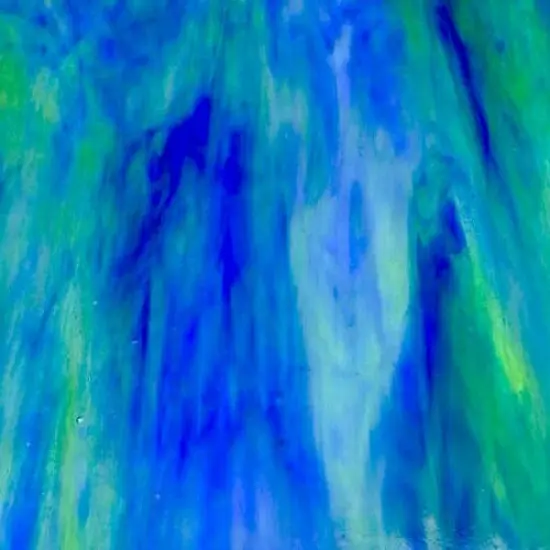 Wissmach Stained Glass Sheet and Mosaic Glass : Green/Blue Opal {1}