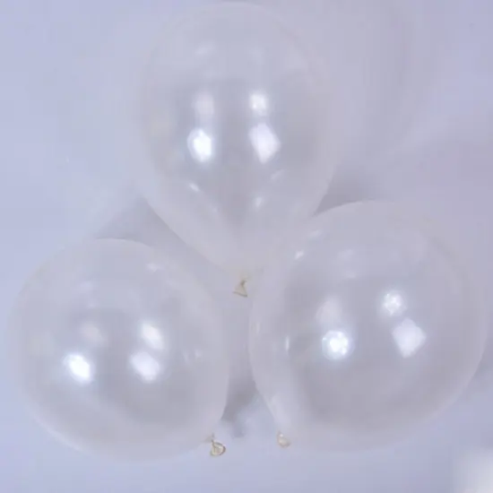 100pcs 10 inch Pearl Latex Colorful Thickening White {2}