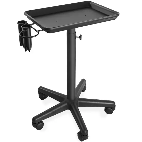 Saloniture Aluminum Salon Instrument Tray with Caddy, Heavy-Duty Rolling Base {1}