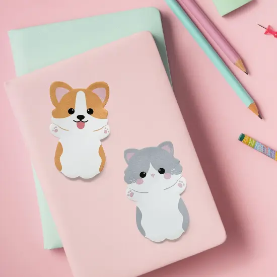 Wrapables Baby Animals Sticky Notes, Adhesive Memo Notepads for Home, Office, Work (Set of 6) {6}