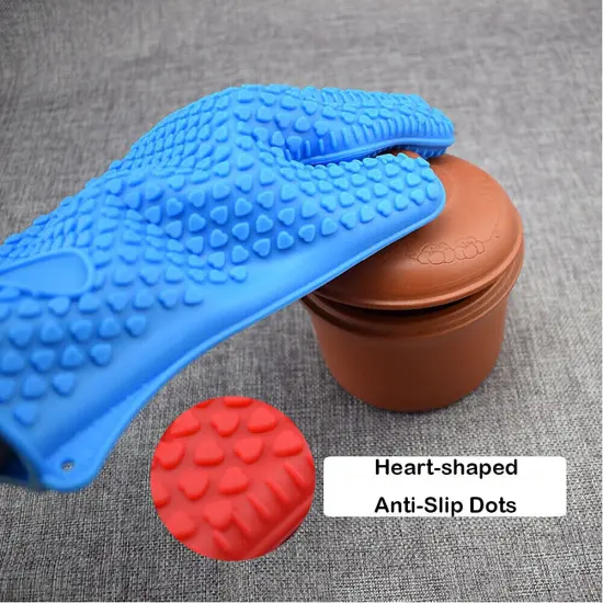 Kitcheniva Silicone Heat Resistant Gloves 1 Pair Orange {3}