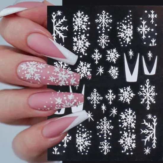 Kitcheniva 5D Embossed Nail Stickers Christmas Snowflakes Flowers Designs {2}