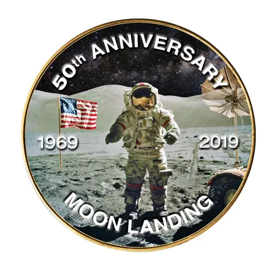 Moon Landing Eisenhower Colorized Bicentennial Dollar Gold Layered Coin {3}