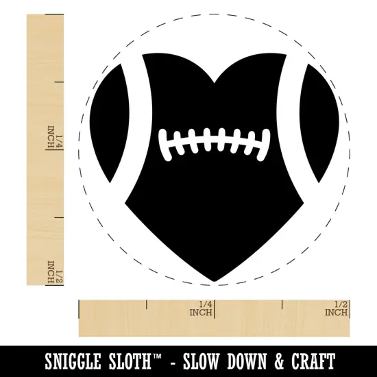 Heart Shaped Football Sports Self-Inking Rubber Stamp for Stamping Crafting Planners Yellow {1}