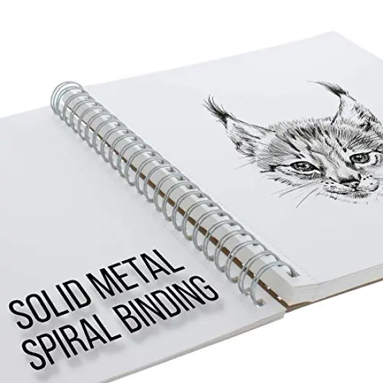 8" x 10" Sketch Book Pad, Pack of 2, 100 Sheets Each, 60lb (100gsm) - Spiral Bound Artist Sketching Drawing Paper Pad, Acid-Free - Graphite Colored Pencils, Charcoal - Adults, Students {3}