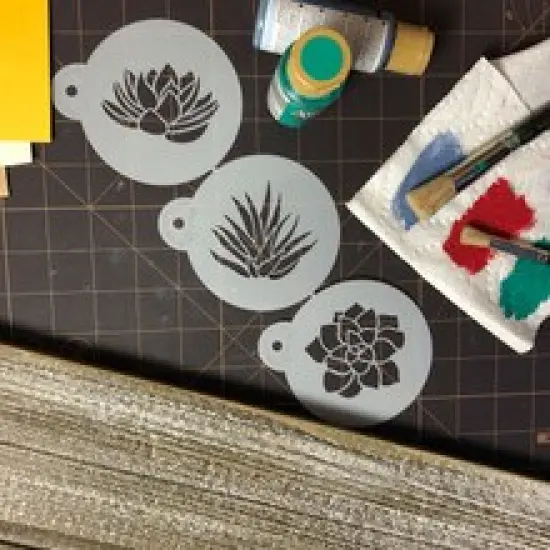 Succulent Plants Cookie Stencil Set | C998 by Designer Stencils | Cookie Decorating Tools | Baking Stencils for Royal Icing, Airbrush, Dusting Powder | Reusable Plastic Food Grade Stencil for Cookies | Easy to Use & Clean Cookie Stencil {3}