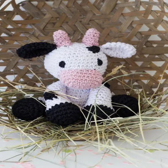 Hoooked Amigurumi DIY Kit W/Eco Barbante Yarn-Cow Kirby - Lotus {2}
