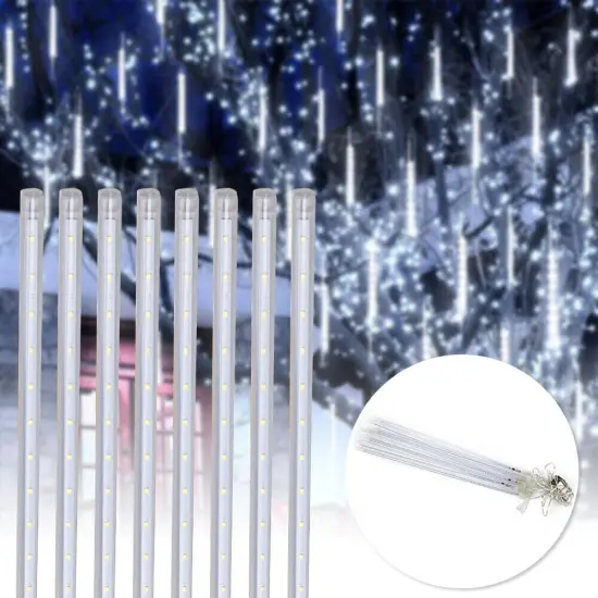 Solar Meteor Shower Rain Tree String Lights for Christmas Cold white(288led) {1}