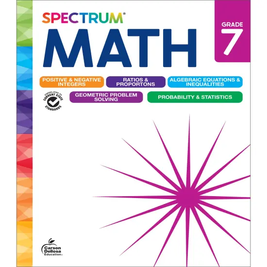 Spectrum 7th Grade Math Workbooks, Mathematics Middle School Books Covering Geometry, Algebra, Ratio, Integers, and More, Classroom or Homeschool Curriculum {1}