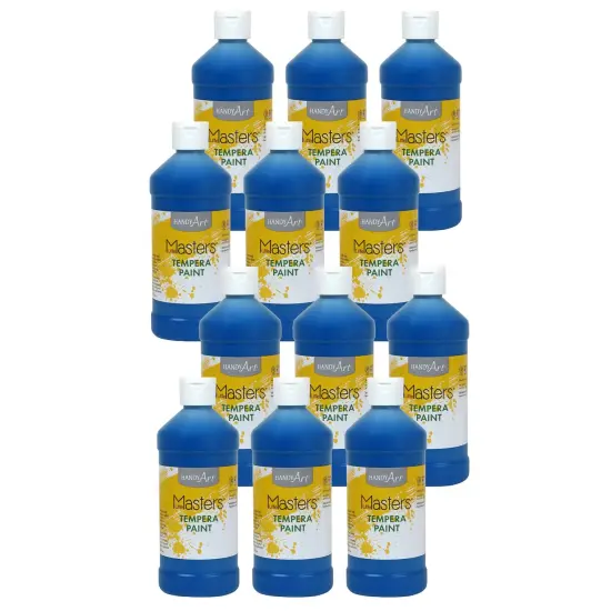 Little Masters&reg; Tempera Paint, Blue, 16 oz., Pack of 12 {1}