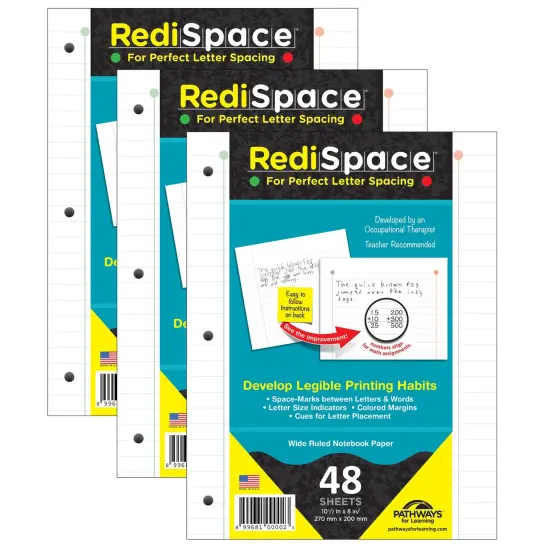 RediSpace&reg; Notebook Filler Paper, 48 Sheets Per Pack, 3 Packs {1}