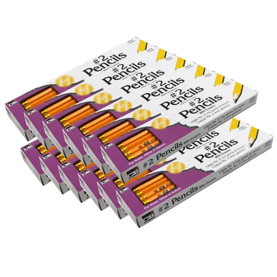No. 2 Pencil with Eraser, Unsharpened, 12 Per Pack, 12 Packs {1}