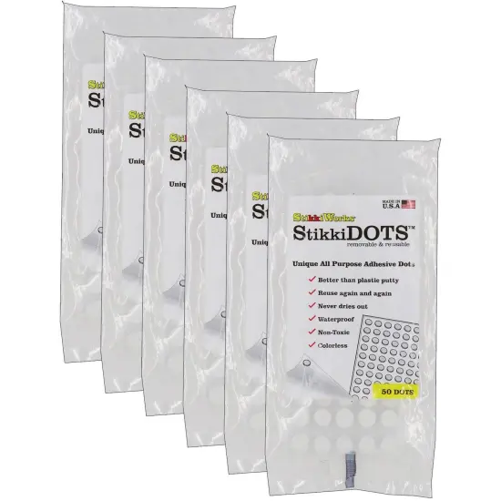 StikkiDOTS&trade;, Adhesive Dots, 50 Per Pack, 6 Packs {1}