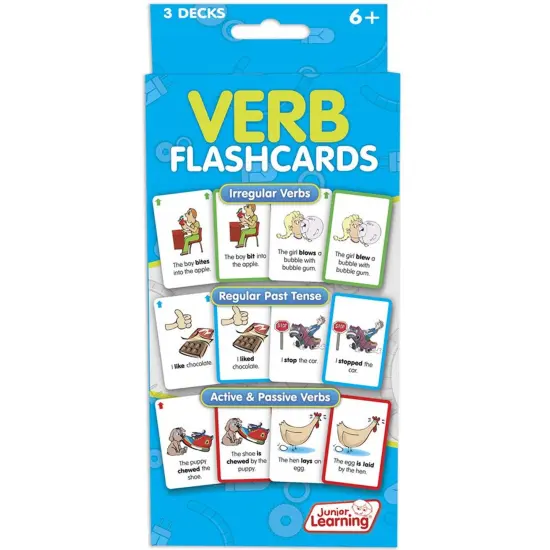 Verb Flashcards, 3 Sets Per Pack, 3 Packs {3}