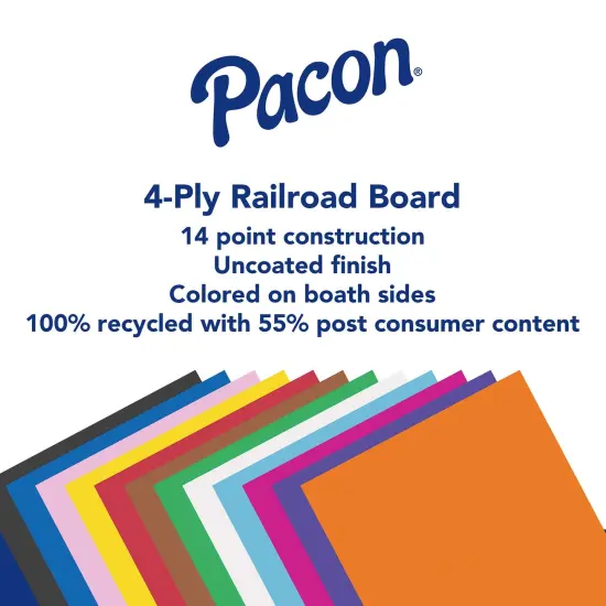 4-Ply Railroad Board, Black, 22" x 28", 25 Sheets {3}
