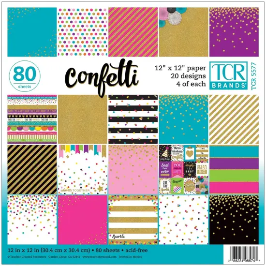 Confetti Project Paper, 12" x 12", 80 Sheets {1}