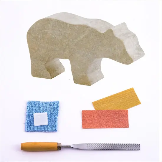 Mothers Day Gift - Bear & Wolf Double Soapstone Carving Kit {5}