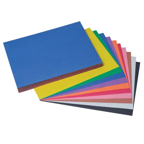 Construction Paper, 10 Assorted Colors, 9" x 12", 100 Sheets Per Pack, 5 Packs {1}