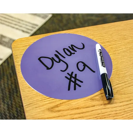 Spot On&reg; Dry-Erase Desktop Writing Spots Bright Circles - 7", 6 Per Pack, 2 Packs {5}