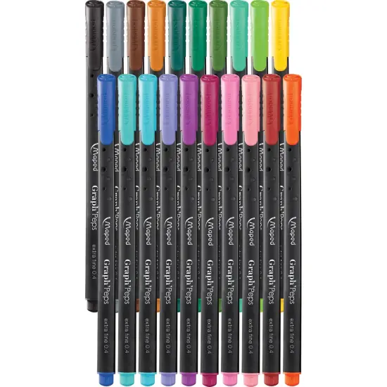 Graph'Peps 0.4mm Fine Felt Tipped Pens, Pack of 20 {3}