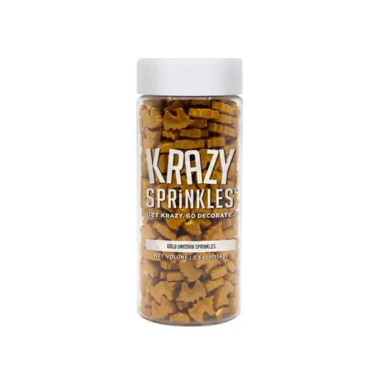 Krazy Sprinkles - Gold Pearl Unicorn (1/2 Cup, 1x Jar) for Cakes, Ice Cream & Cookies {2}