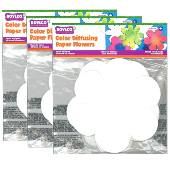 Color Diffusing Paper Flowers, 80 Per Pack, 3 Packs {1}