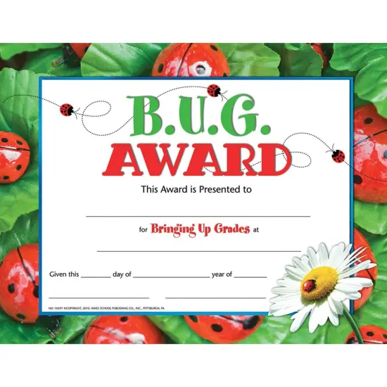 B.U.G. Award, 30 Per Pack, 3 Packs {2}
