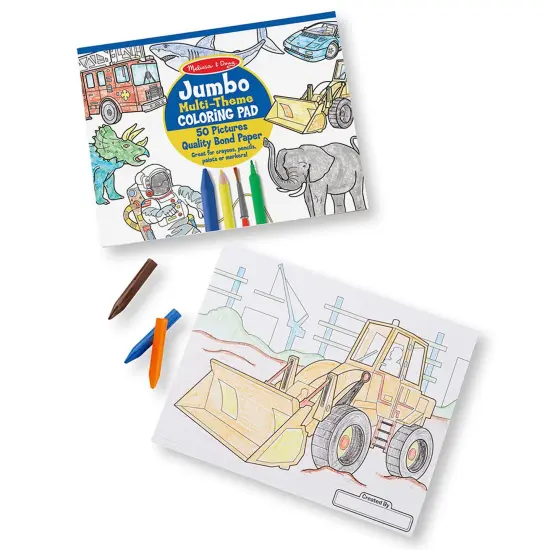 Jumbo Multi-Theme Coloring Pad, 11" x 14", Blue, Pack of 6 {2}