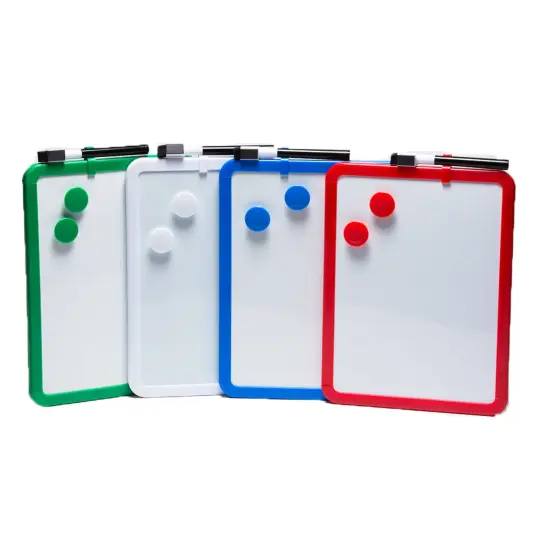 Magnetic Dry Erase Boards, 8.5" x 11" White Surface, Assorted Frames, Pack of 4 {2}