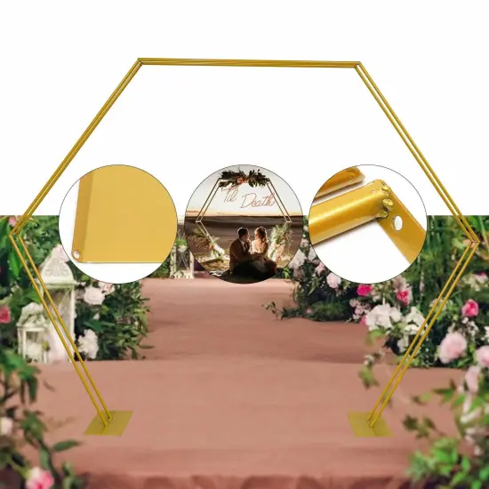Hexagon Arch Wedding Backdrop Frame for Flowers & Balloons {4}