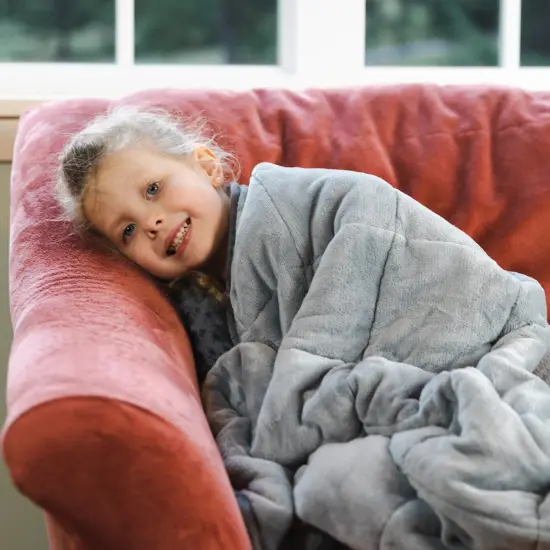 Soft Fleece Weighted 10lb Medium Sensory Blanket for Kids, 65" x 45" {3}