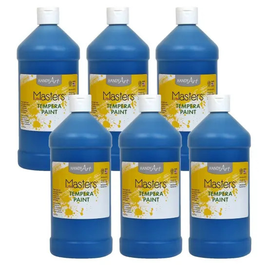 Little Masters&reg; Tempera Paint, Blue, 32 oz., Pack of 6 {1}