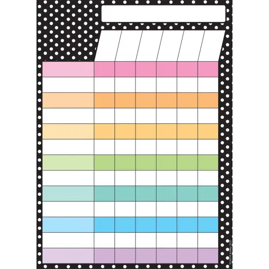 Smart Poly PosterMat Pals Space Savers, 13" x 9-1/2", BW Dots Incentive Chart, Pack of 10 {2}