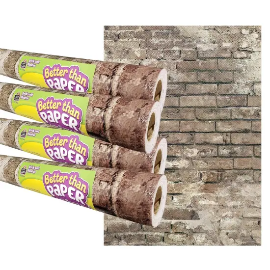 Brick and Plaster Better Than Paper Bulletin Board Roll, 4' x 12', Pack of 4 {1}