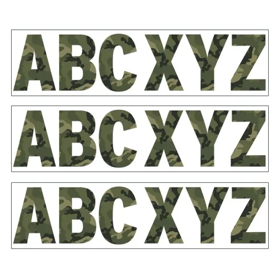 Classic Camo 7" Deco Letters, 129 Per Pack, 3 Packs {1}