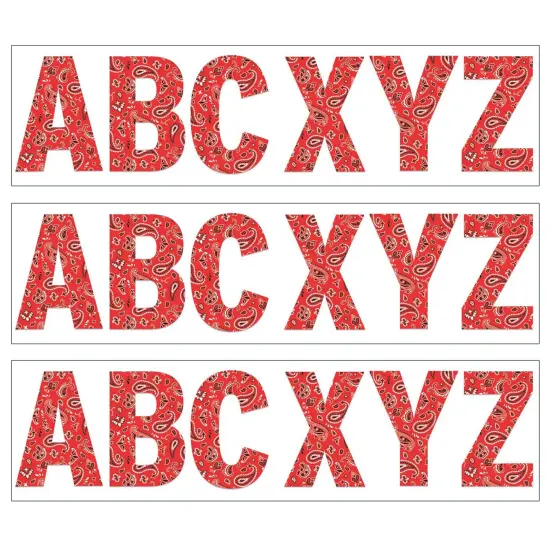 Red Bandana 7" Deco Letters, 129 Per Pack, 3 Packs {1}