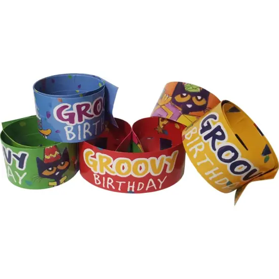 Pete the Cat&reg; Groovy Birthday Slap Bracelets, 10 Per Pack, 6 Packs {3}