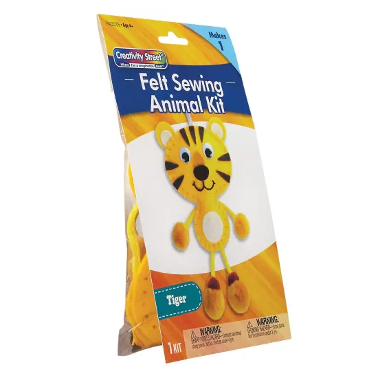 Felt Sewing Animal Kit, Tiger, 4.25" x 10.75" x 0.75", 6 Kits {2}