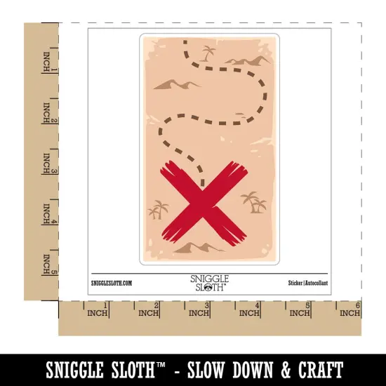 X Marks the Spot Treasure Map Waterproof Vinyl Phone Tablet Laptop Water Bottle Sticker Set - 5 Pack {1}