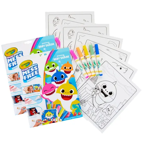 Color Wonder Mess Free Coloring Pad & Markers, Baby Shark, 2 Sets {1}