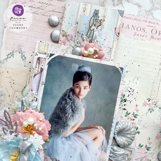 Prima Marketing Paper Flowers 10/Pkg-Enveloping Feeling, French Blue {5}