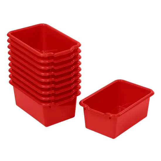 Scoop Front Storage Bins, Multipurpose Organization, 10-Pack Red {1}