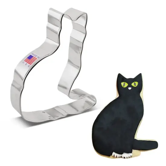 Ann Clark Cat w/ Tail Sitting Cookie Cutter 4 1/4" {1}