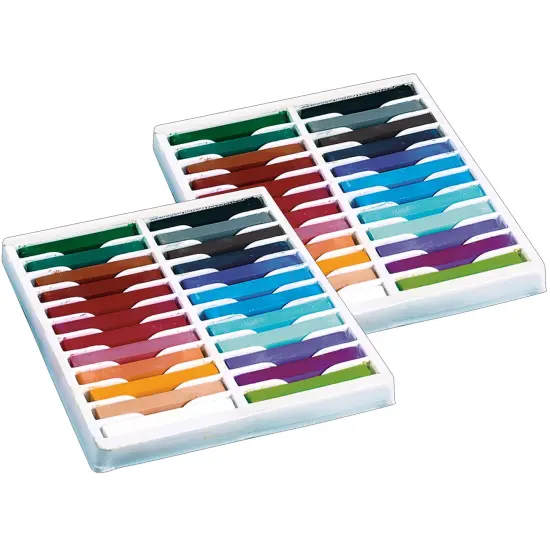 Square Artist Pastels, 24 Assorted Colors, 2-3/8" x 3/8" x 3/8", 24 Pieces Per Pack, 2 Packs {1}
