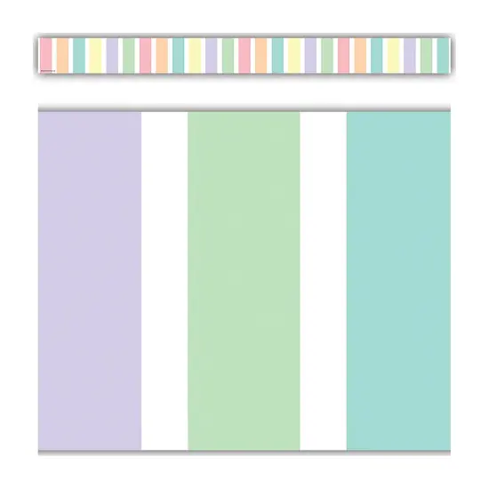 Pastel Pop Stripes Straight Border Trim, 35 Feet Per Pack, 6 Packs {3}