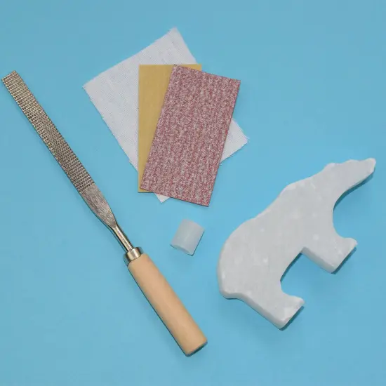Polar Bear & Penguin Double Alabaster Carving Kit {4}