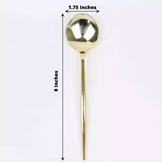 24 GOLD 8" Heavy Duty Plastic Spoons {5}