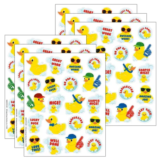 Rubber Duckies Bubblebath Scented Stickers, 80 Per Pack, 6 Packs {1}